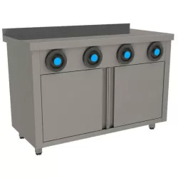 Стол-тумба с диспенсерами для стаканов Restoinox 1000х600х850
