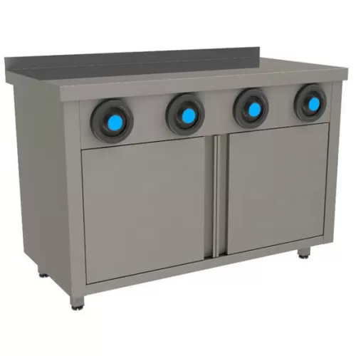 Стол-тумба с диспенсерами для стаканов Restoinox 600х600х850