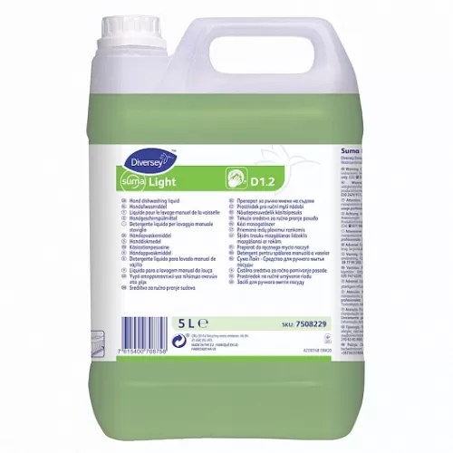 Концентрированное средство Diversey Professional Suma Light D1.2 для ручного мытья посуды  (упак 2 х 5 л)