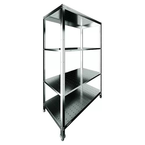Стеллаж производственный перфорированный Restoinox 1300х600х1800 каркас - нерж. профиль 40х40
