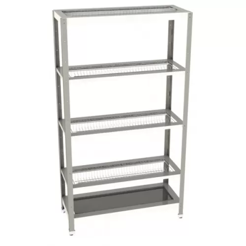 Стеллаж производственный Restoinox 900х400х1800 для сушки тарелок (31 на полке/124 всего)