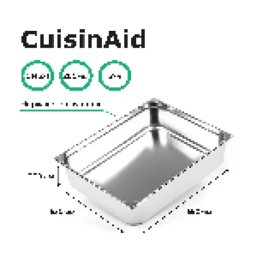 Гастроемкость 2/1 h=200 нерж. 650х530х200 CuisinAid CD-821-8