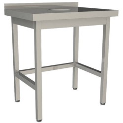 Стол для сбора пищевых отходов Restoinox 1000х600х850 нержавеющий профиль 40х40, обвязка, борт