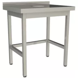 Стол для сбора пищевых отходов Restoinox 700х600х850 нержавеющий профиль 40х40, обвязка, борт