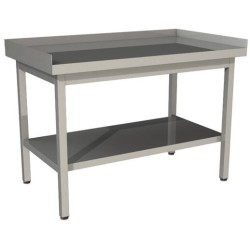 Стол производственный Restoinox 1000х600х850 нерж. профиль 40х40, сплошная полка, три борта