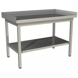 Стол производственный Restoinox 1000х700х850 нерж. профиль 40х40, сплошная полка, три борта