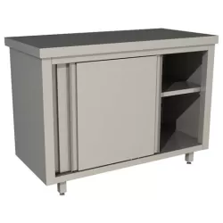 Стол производственный закрытый Restoinox 1000х600х850 нерж. cталь AISI 430, полка, двери купе