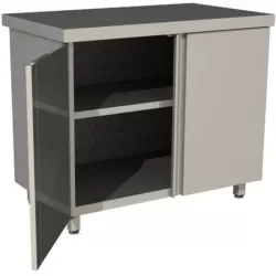 Стол производственный закрытый Restoinox 1000х600х850 нерж. cталь AISI 430, двери распашные