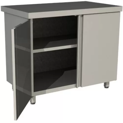 Стол производственный закрытый Restoinox 1100х600х850 нерж. cталь AISI 430, двери распашные