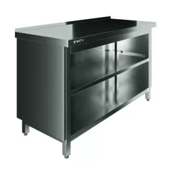 Стол производственный закрытый Restoinox 1000х600х850 нерж. cталь AISI 430, полка, без дверей, борт