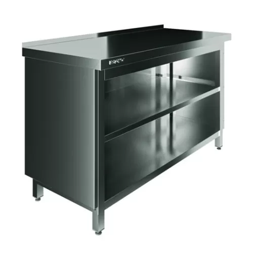 Стол производственный закрытый Restoinox 1000х600х850 нерж. cталь AISI 430, полка, без дверей, борт