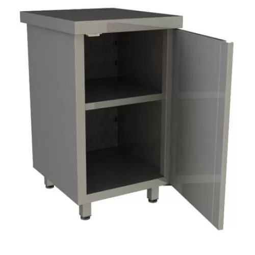 Стол производственный закрытый Restoinox 500х600х850 нерж. cталь AISI 430, двери распашные (одна дверь)