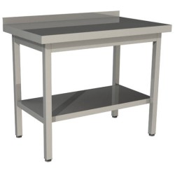 Стол производственный Restoinox 500х700х850 нерж. профиль 40х40, полка сплошная, борт
